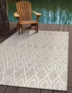 فرش در فضای باز Jill Zarin 5 '3 x 8' خاکستری