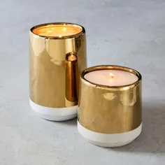 شمع سفید و طلایی - Tonka دودی