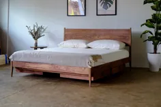 تختخواب چوبی ذخیره سازی تختخواب مدرن تختخوابی مدرن |  اتسی