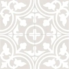 DELLA TORRE Annabelle Grey 8 in x 8-in Glazed Porcelain Encaustic Floor Tile Floes Lowes.com