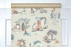 کاغذ دیواری پرنعمت دهه 1950 توسط Yard Novelty Kitchen |  اتسی