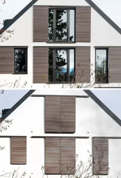این خانه نمونه ای از نحوه انجام کرکره های پنجره مدرن است
