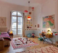 اتاق کودکانه التقاطی با جزئیات بوهمی - کوچک و کوچک