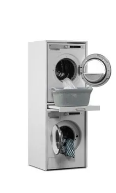 WSTT185 |  Waschturm |  Waschmaschinenschrank Trockner (oben) auf Waschmaschine (unten) |  185x67x65 |  mit Ausziehbrett |  ohne waschmaschine