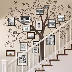 اشکال ساده راه پله درخت خانواده دیوار برگردان درخت شکوفه درختی - (قهوه ای شاه بلوط ، اندازه استاندارد: 109.5 وات x 105 ساعت اینچ)