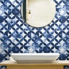 کاشی و کاغذ دیواری کاشی پل برنت مراکشی به رنگ آبی توسط RoomMates f