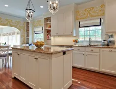 کابینت های آشپزخانه سفید با میزهای گرانیتی - انتقالی - آشپزخانه - خانه پنجاه