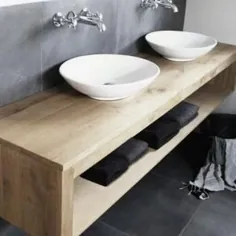چوب سخت جامد حمام شناور غرور طراحی مدرن با |  اتسی