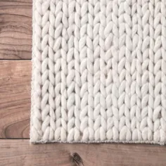 کابل پشمی NuLOOM Caryatid Chunky Woolen Off-White 5 فوت x 8 فوت. Area Rug-CB01-508 - انبار خانه
