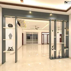 طراحی دیوارهای پارتیشن مدرن برای اتاق نشیمن.