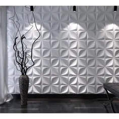 Art3dwallpanels 19.7 در 19.7 اینچ x 1 اینچ. پنل های دیواری مات سفید PVC تزئینی (12 بسته) -h100hd01 - انبار خانه