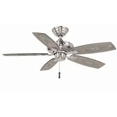 Hampton Bay Gazebo II 42 in. Indoor / Outdoor Brush Nickel Ceiling Fan-YG187-BN - انبار خانه