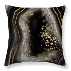 Agate Copper Gold Glam Night # 1 #gem #decor #art Throw Pillow For Sale برای فروش توسط Anitas and Bellas Art