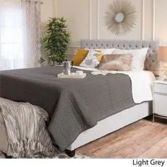 تخت خواب تختخواب پارچه ای تاج دار Kaelyn تختخواب شده توسط کریستوفر نایت هوم (خاکستری) ، قهوه ای