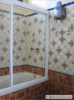 دیوار دوش حمام با کاشی مکزیکی سویا Talavera