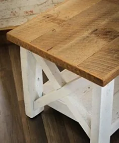 میز قهوه خانه مزرعه با White Base X ساخته شده از چوب اصلاح شده - اهداف Farmhouse