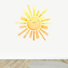 پارچه آفتابگیر تزئینی دیواری آبرنگ دیواری اتاق آفتاب |  اتسی