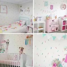 اتاق خواب کودکان برچسب دیواری شکل پاششی رنگی |  اتسی
