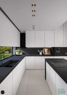 41 الهام بخش از طراحی آشپزخانه سیاه و سفید - طراحی Diy