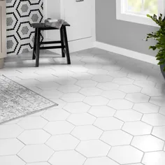 Merola Tile Textile Hex White 8-5 / 8 in. x 9-7 / 8 in. کفپوش چینی و کاشی دیواری (11.56 فوت مربع در مورد) - FCD10WTX - انبار خانه