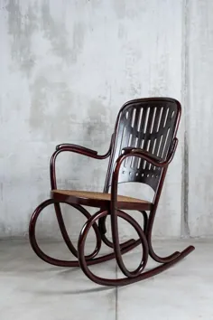 صندلی گهواره ای Thonet ، مدل شماره 71 ، وین ، 1910 ، با امضای Thonet Bellow