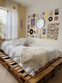 ایده های اتاق خواب تابلو پالت و دیوار پوستر