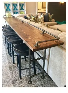 میز مبل پشت کاناپه با چهارپایه
