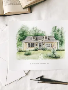 نقاشی خانه ویلایی در دل طبیعت