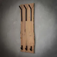 Wandgarderobe Holz-Metall ، Garderobe Holz