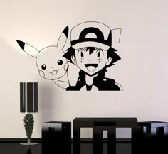Vinyl Wall Decal Pokemon Pikachu Anime Manga کودکان دکور اتاق تابلوچسبها نقاشی دیواری منحصر به فرد هدیه (ig5132)