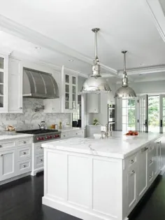 ایده های زرق و برق دار آشپزخانه سفید - آشپزخانه های مدرن ، خانه دار ، ساحلی