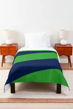 طرح مفهومی موجدار انتزاعی سبز و سرمه ای Comforter طراحی شده توسط Like Baker انجام دهید