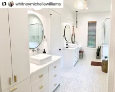 کاشی Riad در اینستاگرام: "خرد کردن این حمام توسط @ whitneymichellewilliams.  او از کاشی سیمان خاکستری Estrella ما در کف حمام استفاده کرد.  # ارسال مجدد... "