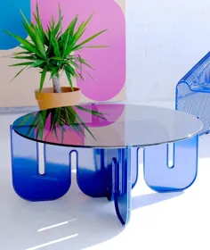 میز قهوه ویو - 5 رنگ - شیشه کروم / دودی