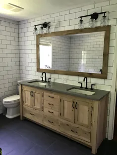 Rustic Bathroom Vanity 72 Dink سینک احیا شده انبار |  اتسی