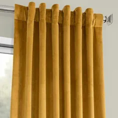Bagwell Velvet Solid Colour Colour Solid Thermal Rod Pocket Single Curtain Panel پرده رنگ: طلای یکپارچه ، اندازه هر صفحه: 50 "W x 108" L