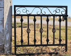 Delaware 6'w x 3't Wrought Iron Yard Gate Antique |  اتسی