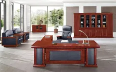 میز اداری مدیر عامل شرکت ماهون با کابینت و صندلی تطبیق