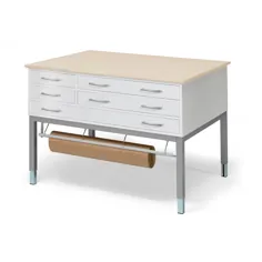 میز کاردستی ، با نگهدارنده رول کاغذ ، 1200x900x900 میلی متر ، توس ، خاکستری آبی |  محصولات آنلاین AJ