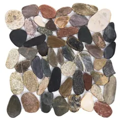 کاشی حاشیه ای طبیعی سنگ طبیعی طبیعی Emser Flat Rivera Pebble 10-Pack (12 اینچ در 12 اینچ) Lowes.com