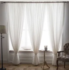پرده های غربالگری پنجره سفید برای اتاق نشیمن اتاق خواب پرده های تزئینی تولی مدرن پرده پرده پارچه ای ساخت سفارشی