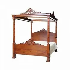 Wesleyan Canopy Bed Astoria Grand Size: دو (4'6) ، رنگ: موم - موم - اندازه: Double (4'6)