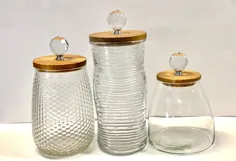 قوطی آشپزخانه ظرف های شیشه ای شفاف / بافت های مخلوط |  اتسی