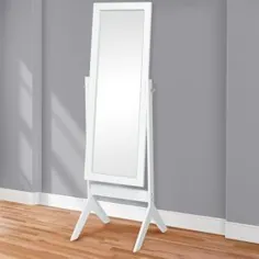 آینه Legacy Decor White Finish Wood مستطیل شکل Cheval ، آینه ایستاده رایگان - Walmart.com