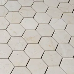 کاشی موزاییک موزاییک صیقلی Crema Marfil Marble 2x2 Hexagon