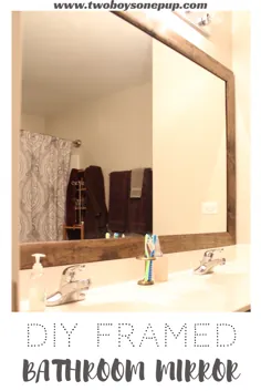آینه دستشویی قاب چوبی DIY • دو پسر یک توله سگ