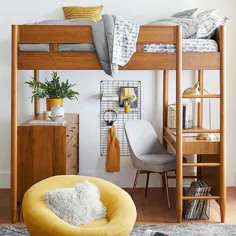 west elm x pbt Mid-Century Loft Bed، Full، White، In-Home