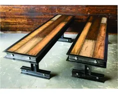 میز اتاق ناهارخوری فولاد صنعتی و چوب اصلاح شده 065 |  اتسی