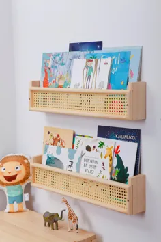 قفسه های دیواری شناور اتاق مهد کودک ، قفسه کتاب کودکانه مونته سوری ، قفسه مخصوص کودکان ، قفسه کتاب مدرن ، مورد کتاب کودک ، قفسه کتاب کودک