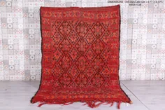 فرش قرمز مراکشی 6 فوت x 8.5 فوت